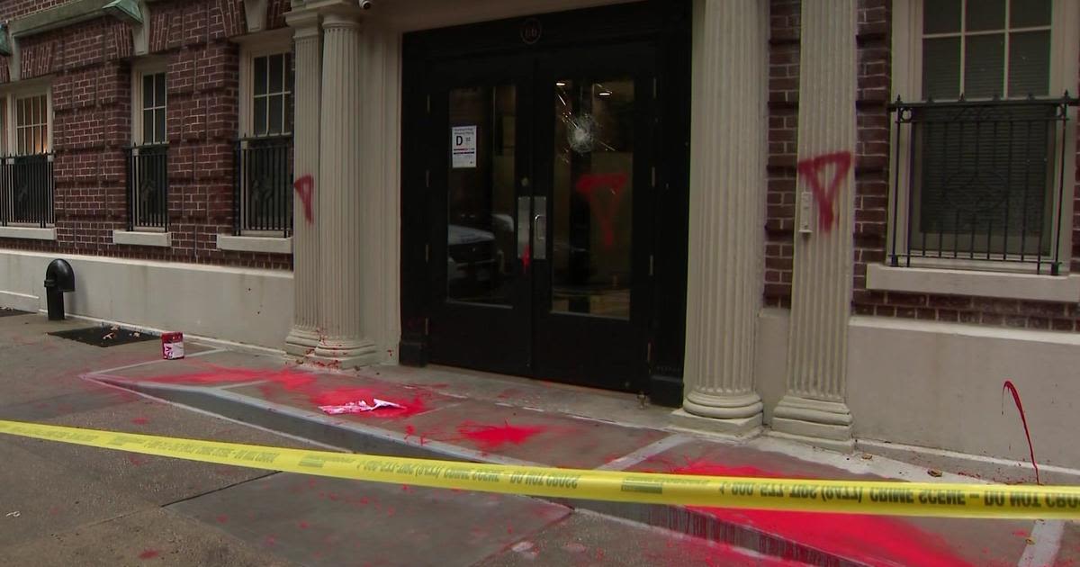 Columbia University official's NYC home vandalized with red paint, Nazi and Hamas symbols