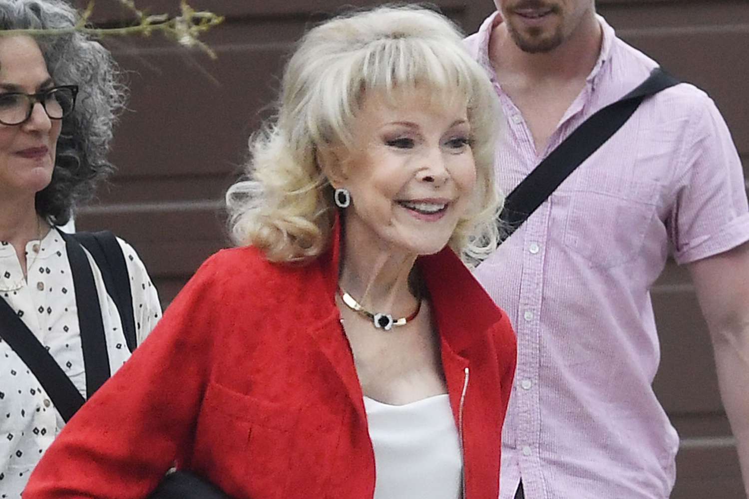 Actress Barbara Eden, 92, Glows in a Cherry Red Blazer and Wedge Heels on Rare Outing