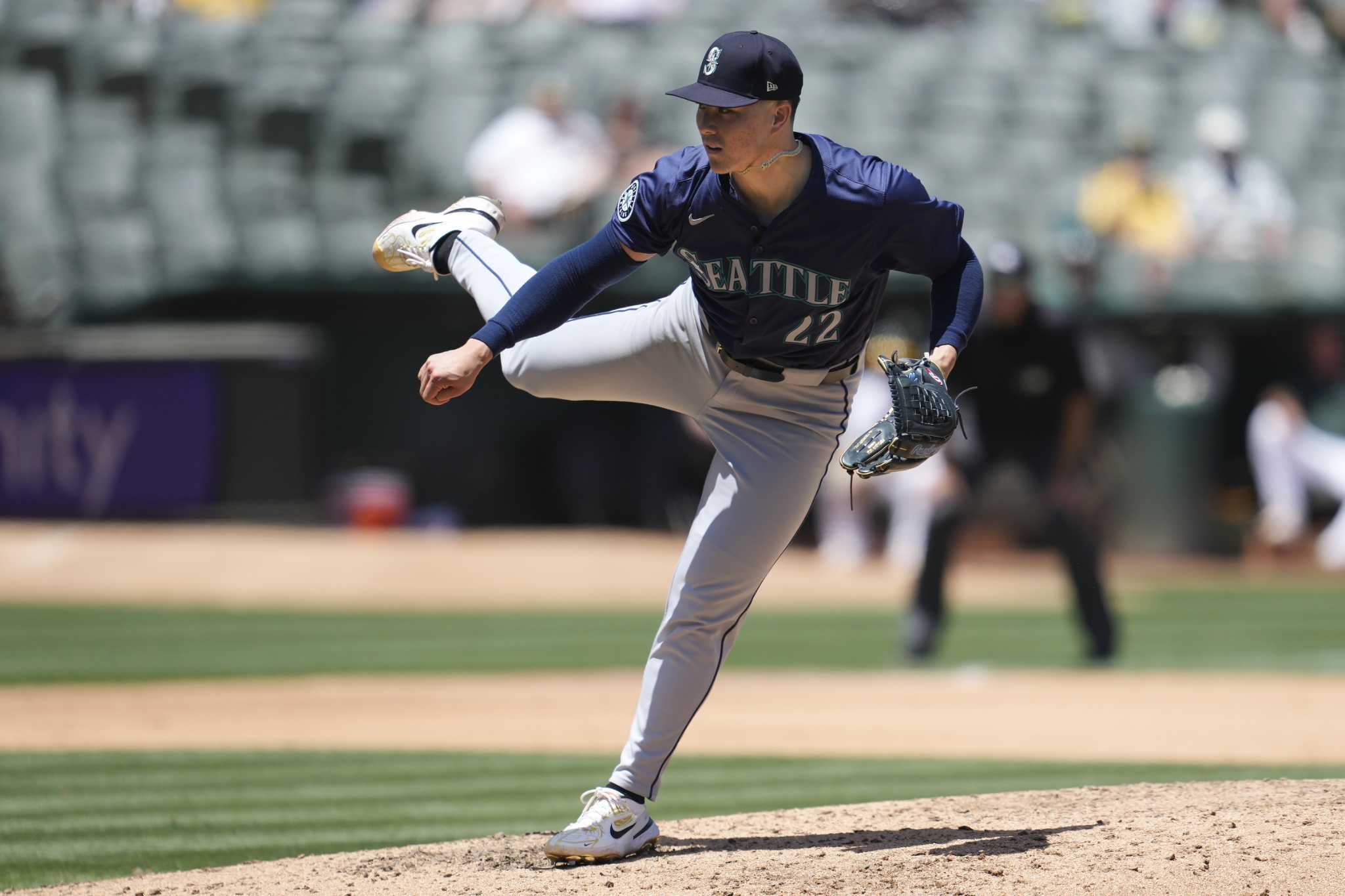 Bryan Woo and 3 relievers combine for 2-hit shutout as Mariners stop A's 2-0