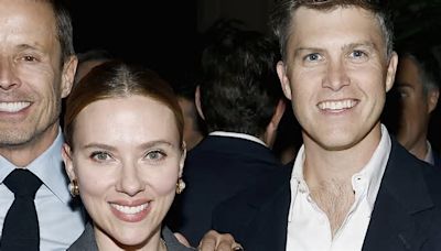 Scarlett Johansson supports husband Colin Jost as Rosario Dawson glows in blue as at CAA Kickoff party for White House Correspondents Dinner