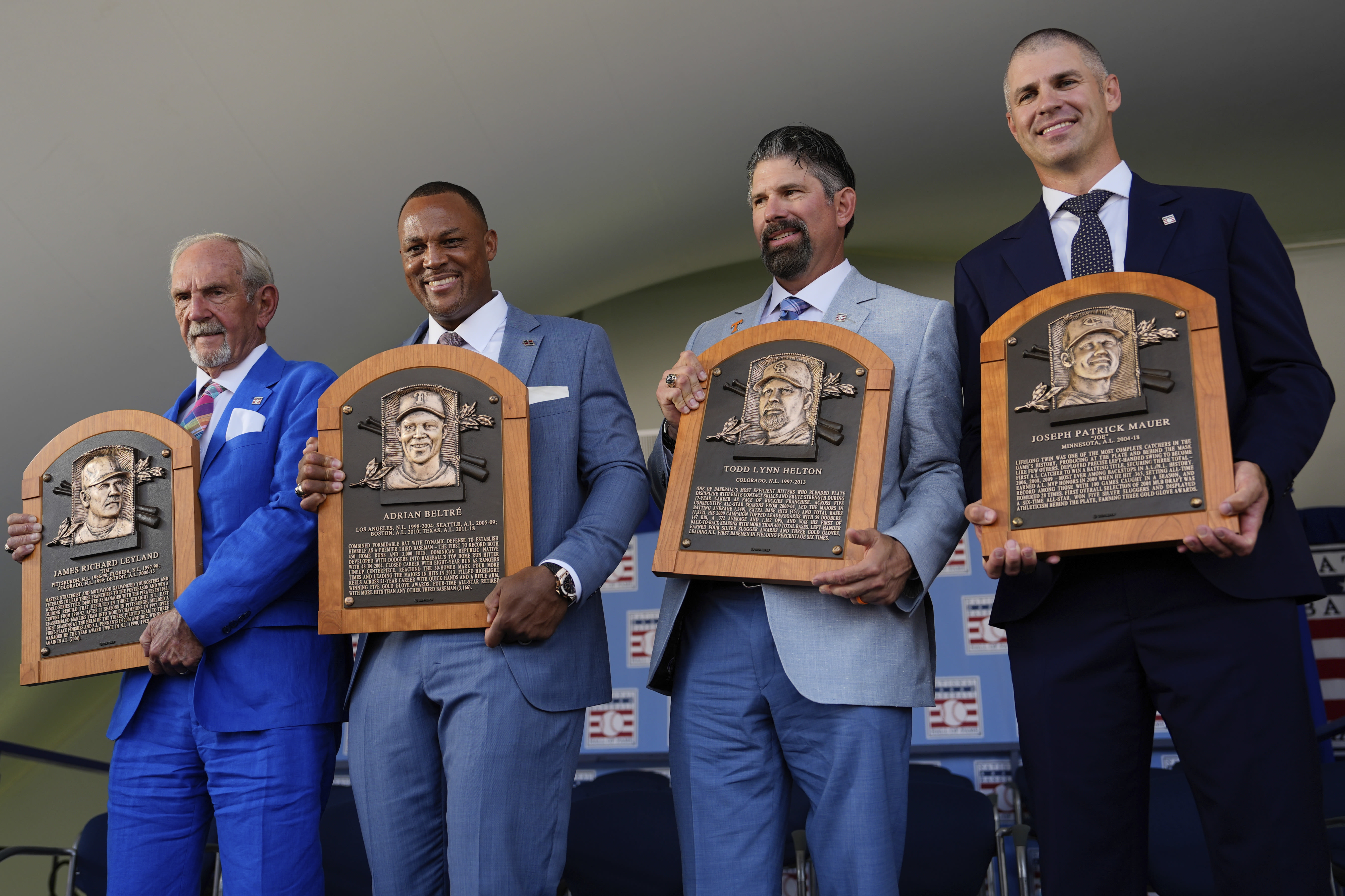 Adrian Beltre, Joe Mauer, Todd Helton, Jim Leyland officially inducted into Baseball Hall of Fame