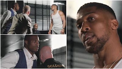 Footage of Anthony Joshua threatening to 'throw a chair' at Daniel Dubois is pure chaos