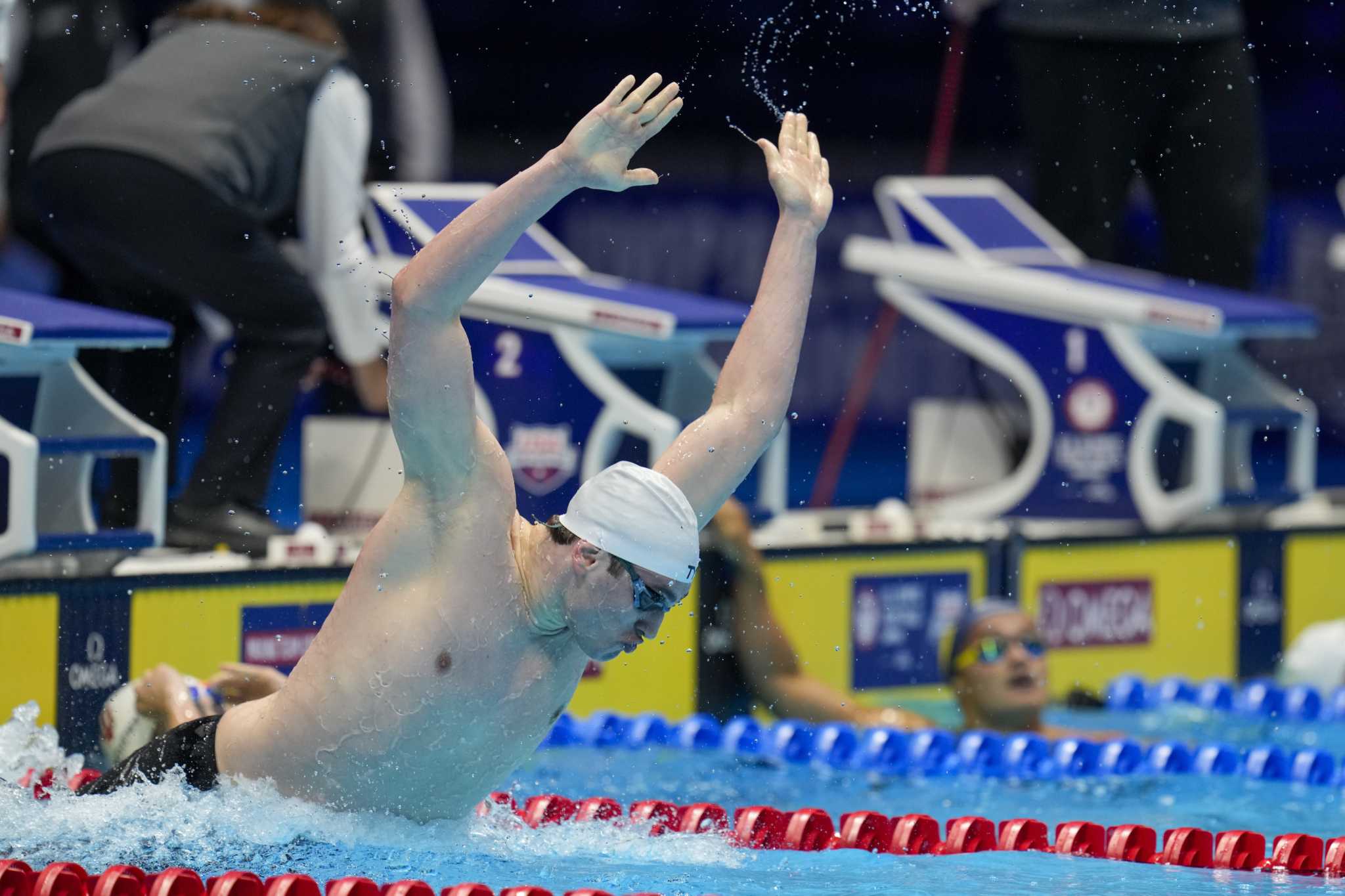 Record-breaking Matthew Fallon leads young contingent on U.S. men's Olympic swim team