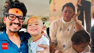 Bharti Singh: Haarsh Limbachiyaa shares pictures of son Golla’s mundan; Bharti Singh gets teary-eyed | - Times of India