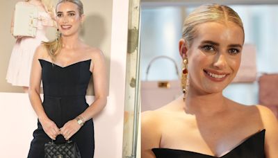 Emma Roberts Makes Sharp Points in Angular Bustier With Bold Bejeweled Chanel Earrings, Curates Luxury Pieces for Fashionphile