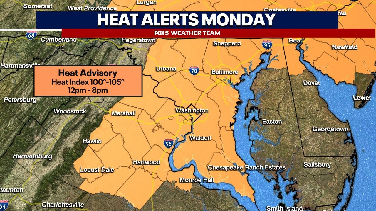 DC area Heat Advisory in effect Monday as scorching temperatures, humidity continue