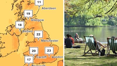 Met Office predicts 23C scorcher as weather map shows the two hottest UK cities