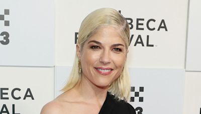 Selma Blair Turns Heads With Necktie Made of Blonde Braided Hair at Paris Fashion Week - E! Online