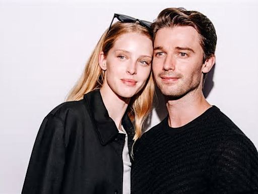 Patrick Schwarzenegger looks smitten with fiancée Abby Champion on break from photoshoot for Emporio Armani with Barbara Palvin