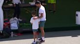 Novak Djokovic’s son helps him warm up for Wimbledon match