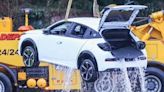 Lancia prototype car winds up in a canal in France somehow