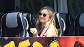 Lily James spotted in California as she films scenes for Swiped