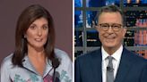 Stephen Colbert Blasted Nikki Haley With A 3-Word Joke After She Endorsed Trump