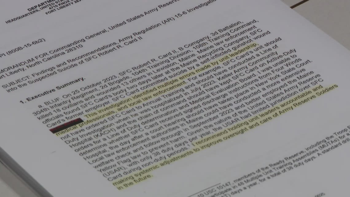 Attorneys representing Lewiston families say Army ignored warnings before mass shooting