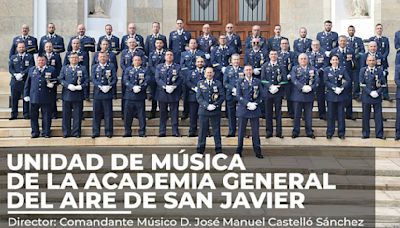 La Unidad de Música de la Academia General del Aire de San Javier, este jueves en el Teatro Chapí