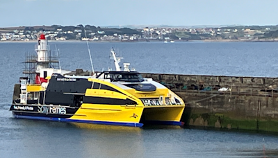 New Isles of Scilly fast ferry seen in harbour