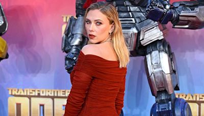 Scarlett Johansson Serves Autumnal Glam in Rust-Red Gown and Matching Makeup at Transformers One Premiere