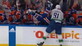 Canucks' Nikita Zadorov Sits Down Evander Kane With Brutal Hit Into Oilers Bench