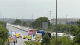 Closures lifted on M62 in Warrington after serious crash involving two HGVs and a car