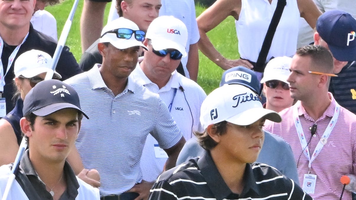 'Pretty cool to see': Large gallery follows Tiger, Charlie Woods at U.S. Junior Amateur