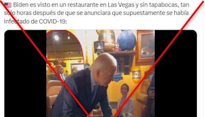 Video de Biden en un restaurante en Las Vegas en 2024 se tomó antes de anunciar que tiene covid-19