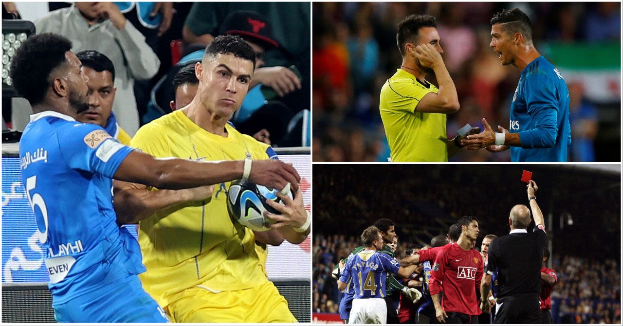 Every red card in Cristiano Ronaldo's career