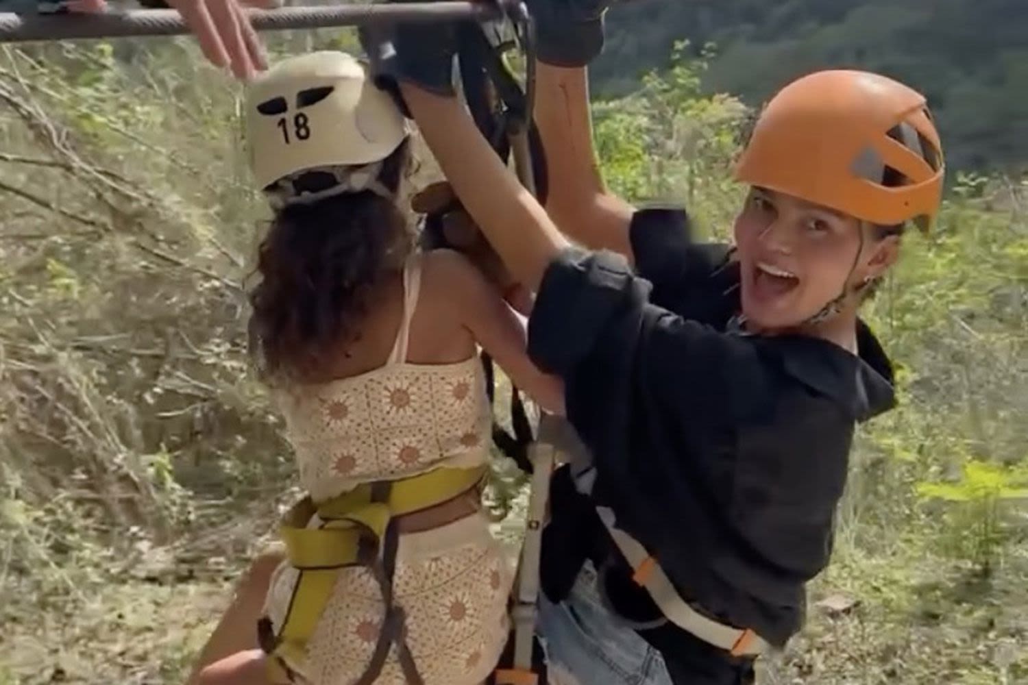 Chrissy Teigen Goes on Zip Line with Her Kids amid Mexico Vacation: 'Tip: Try Not to Wear Denim Daisy Dukes'