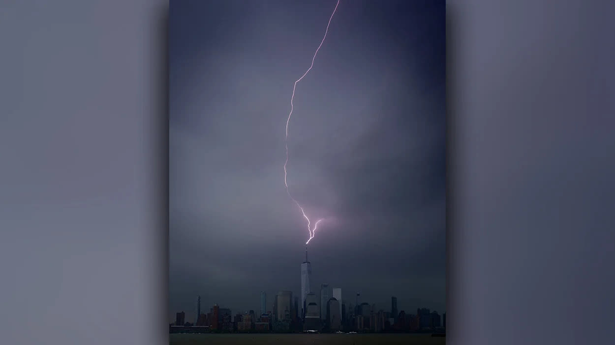 Lightning strike zaps NYC’s One World Trade Center as 1 hurt in severe thunderstorms