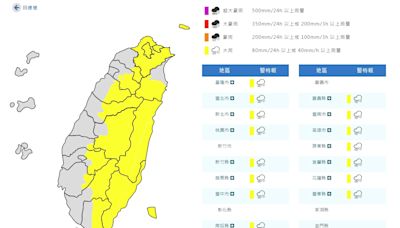 對流旺盛 北北基等16縣市大雨特報