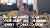 Apartamento alugado no Airbnb é entregue cheio de lixo, e dona mostra processo de limpeza; vídeo