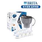 [共1壺7芯]德國BRITA Marella馬利拉濾水壺 3.5L(含1芯)(曜石黑)+3入全效型濾芯+3入去水垢濾芯