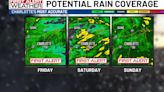 First Alerts in place Friday, this weekend due to potential rain and storms