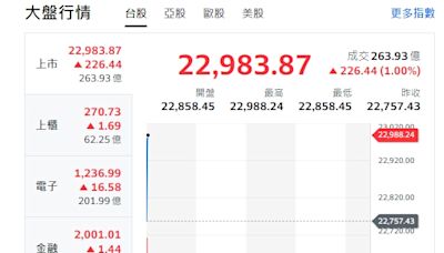 台股高盤開出衝23000點 輝達登全球市值龍頭