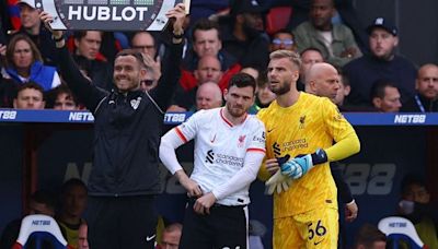 Former St Pat’s keeper comes on for by Liverpool as victory at Palace marred by Allison injury