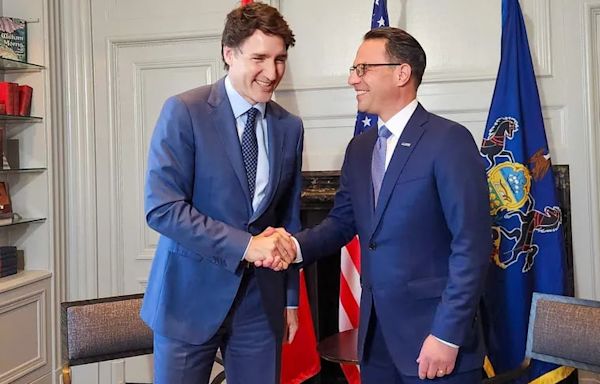 Gov. Josh Shapiro and Canadian Prime Minister Justin Trudeau met in Philly to talk trade, protecting democracy, and those wildfires