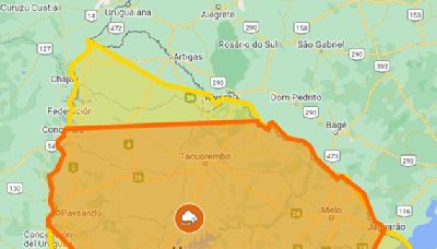 Inumet extendió sus alertas naranja y amarilla por las tormentas fuertes y lluvias que afectan al país