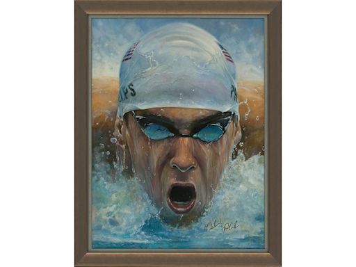 Signed Michael Phelps artwork from 2008 Beijing Olympics unveiled and on sale for first time