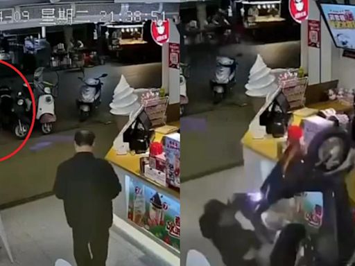 陸男油門一催上演「翹孤輪」！機車爆衝店內 他等飲料慘被撞│TVBS新聞網