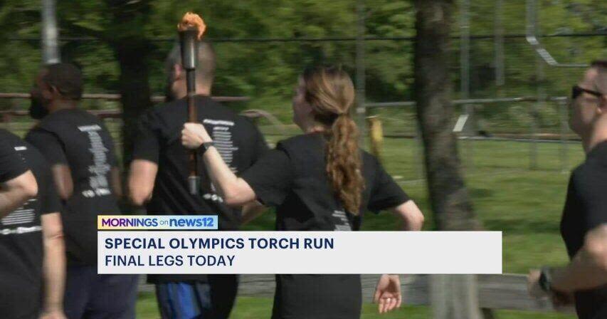 Police officers carry torch across the state for Special Olympics Connecticut