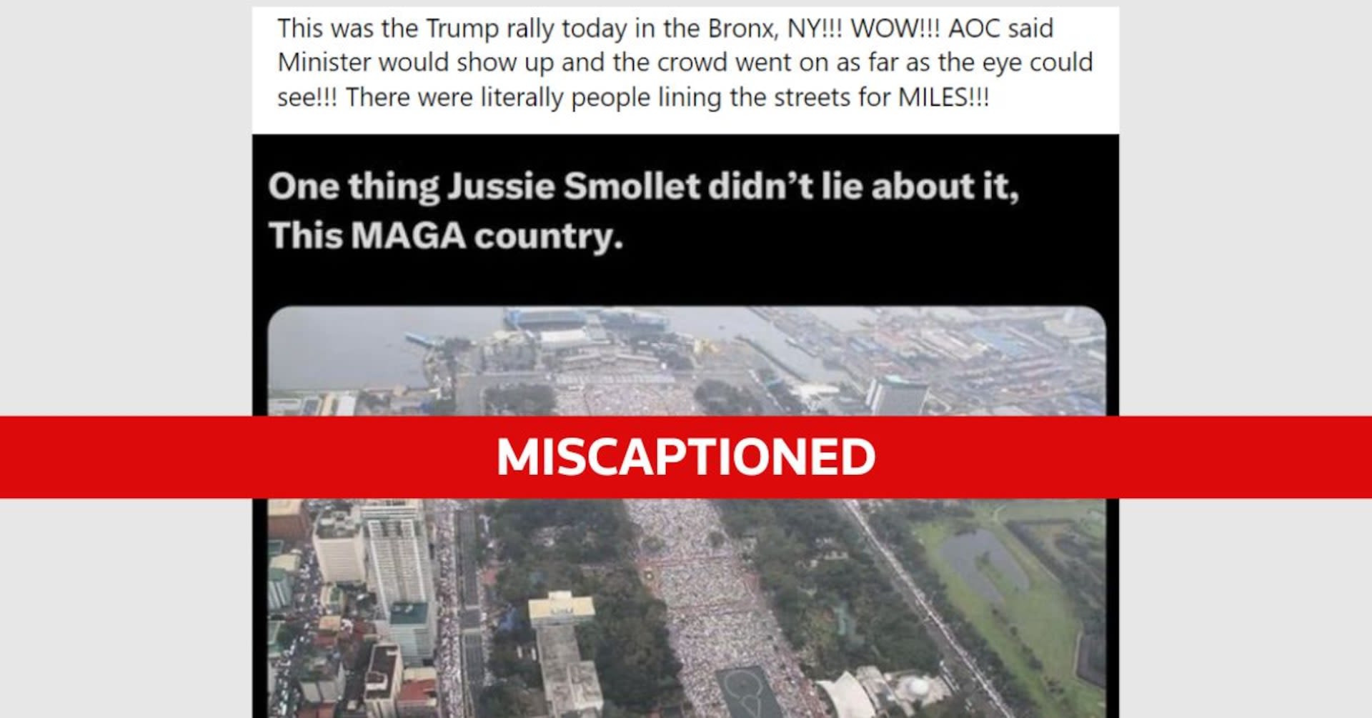 Fact Check: 2015 Manila Papal visit image shared as 2024 Trump Bronx rally