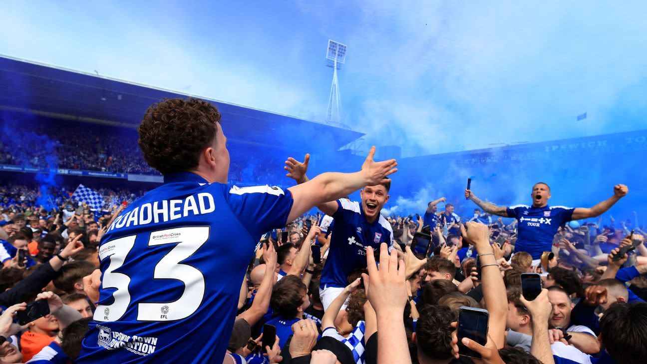 Ipswich Town celebrate remarkable promotion to Premier League