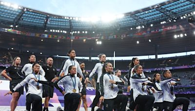 New Zealand’s women’s rugby team performed an exhilarating Haka after their gold medal win