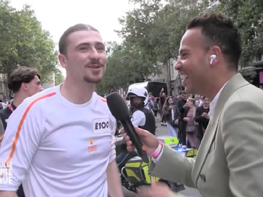 Pierre Garnier porteur de la flamme olympique à Paris : "J'étais un peu stressé" (VIDEO)