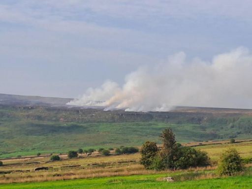 Moorland fire which could be seen in parts of Bradford flares up again