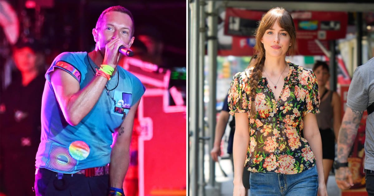 Dakota Johnson Attends Chris Martin’s Glastonbury Show With His Kids