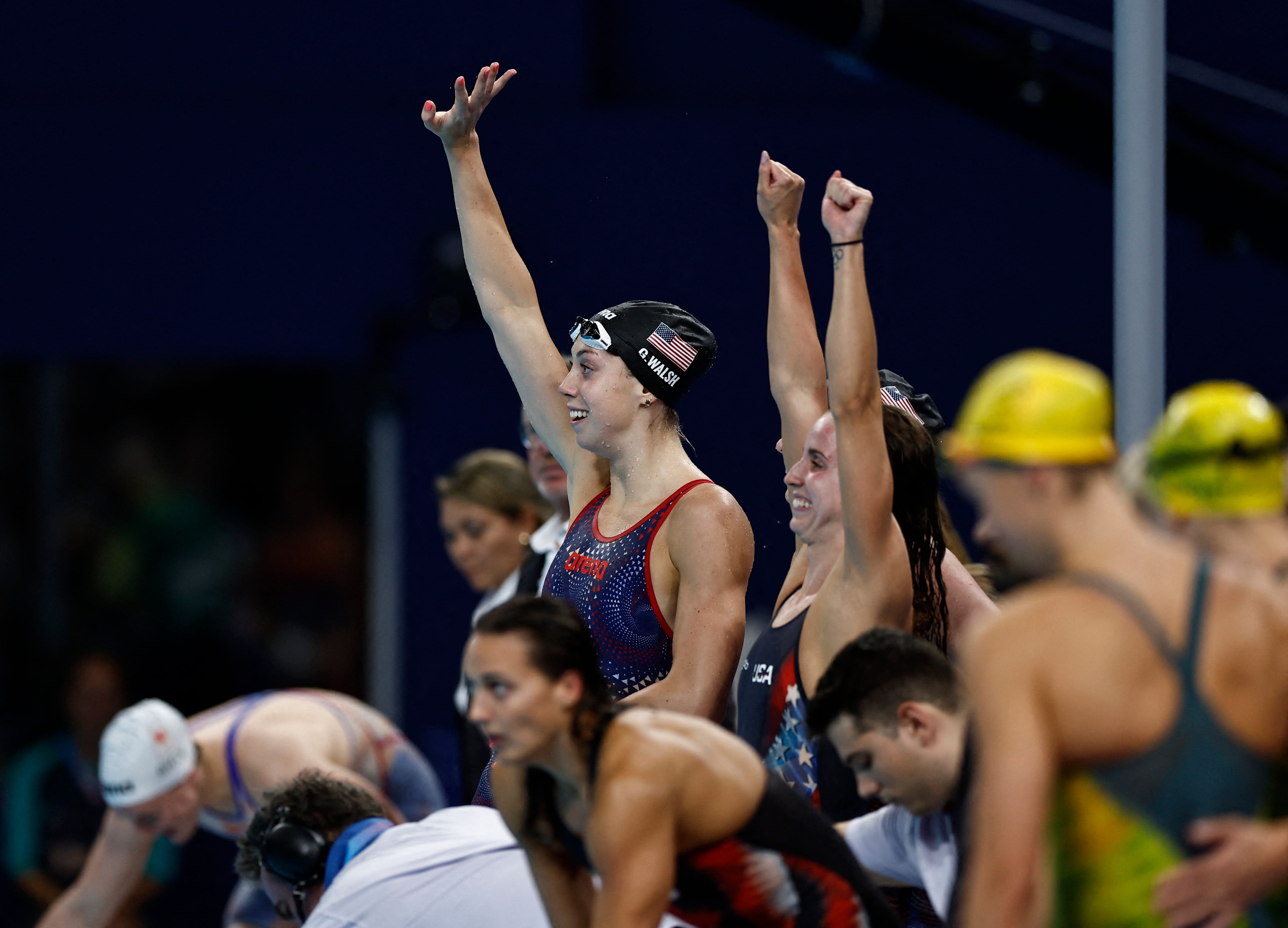 Gretchen Walsh helps U.S. Olympics swimming 400 medley relay to gold medal, world record