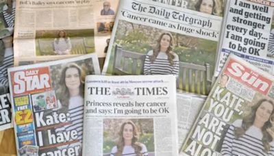 Kate Middleton sulle prime pagine di tutti i giornali dopo la rivelazione choc sul cancro