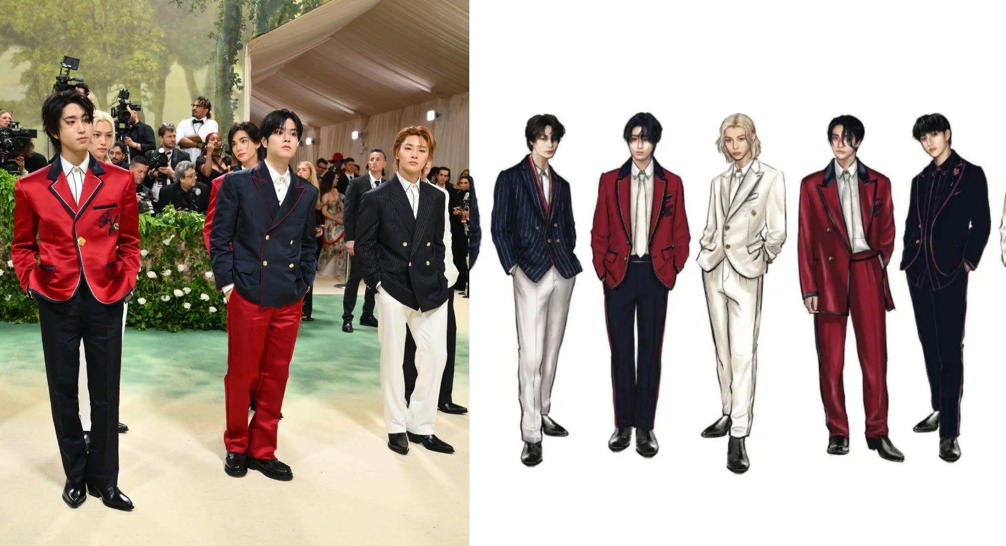 A Closer Look at Stray Kids in Tommy Hilfiger’s ‘American Cool’ Preppy Met Gala Outfit: See the Sketches