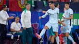 Cristiano Ronaldo kicks the turf in anger as he is substituted early