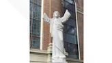 Jesus statue at a New Orleans church, vandalized